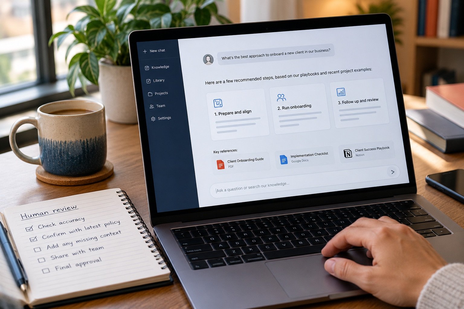 Illustrative learning workspace for practising AI-assisted research and digital marketing
